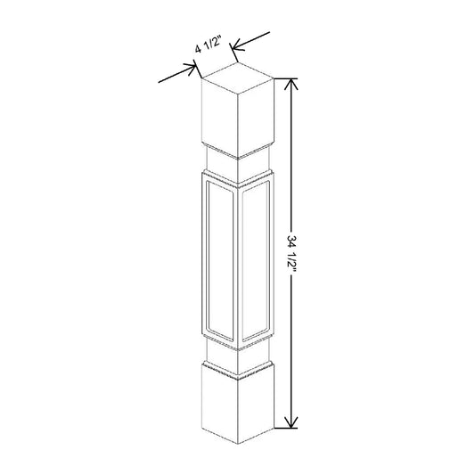 4 1/2" W X 34 1/2" H X 4 1/2" D Parker Decorative Leg