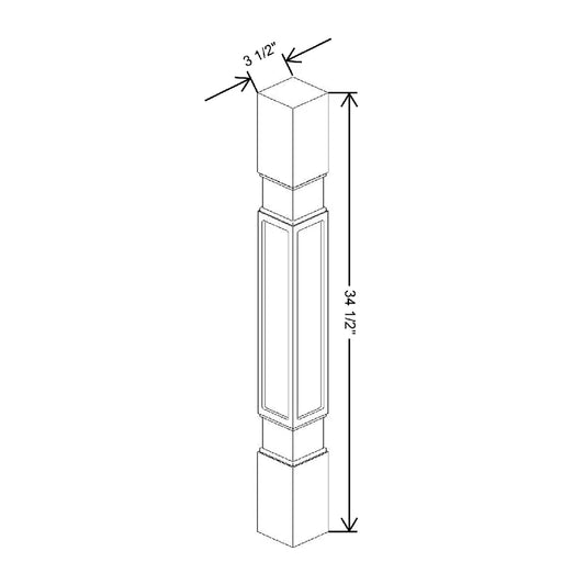 3 1/2" W X 34 1/2" H X 3 1/2" D Parker Decorative Leg