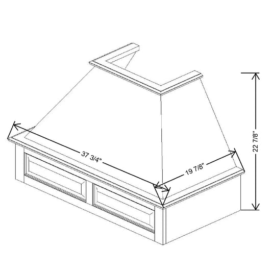 36" W X 22 7/8" H Raised Panel Range Hood