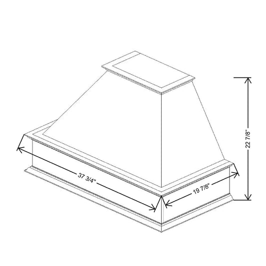 36" W X 22 7/8" H Straight Valance Range Hood