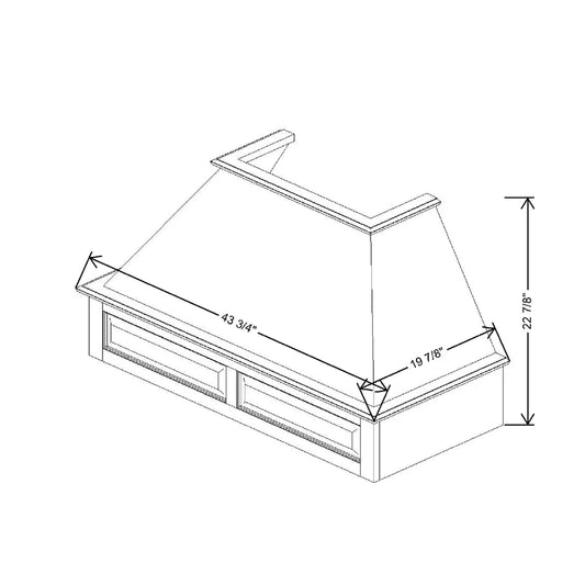 43 3/4" W X 22 7/8" H Raised Panel Range Hood