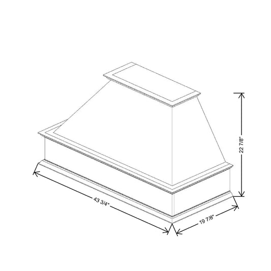 43 3/4" W X 22 7/8" H Straight Valance Range Hood