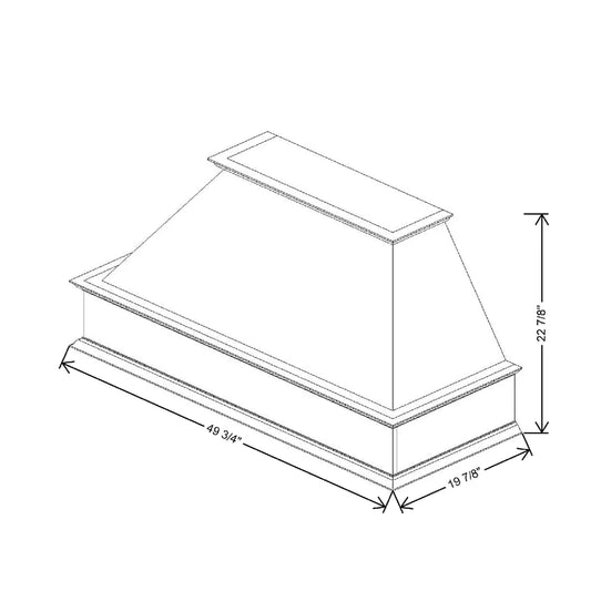 49 3/4" W X 22 7/8" H Straight Valance Range Hood