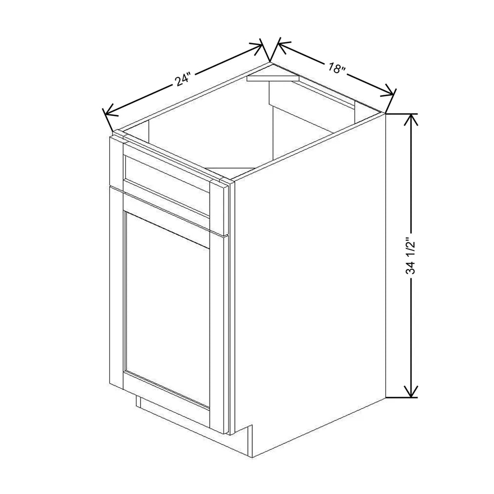 18" W Sink/Range Base Cabinet