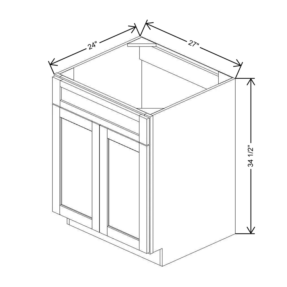 27" W Sink Base Cabinet With F/I Tilt-Out Tray