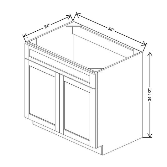 36" W Sink Base Cabinet With F/I Tilt-Out Trays