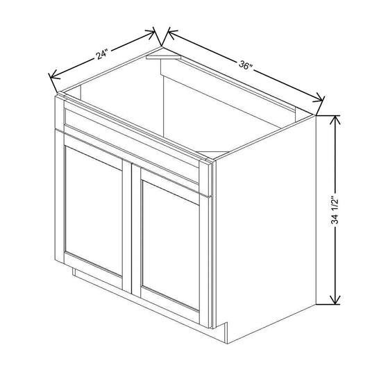 36" W Sink/Range Base Cabinet