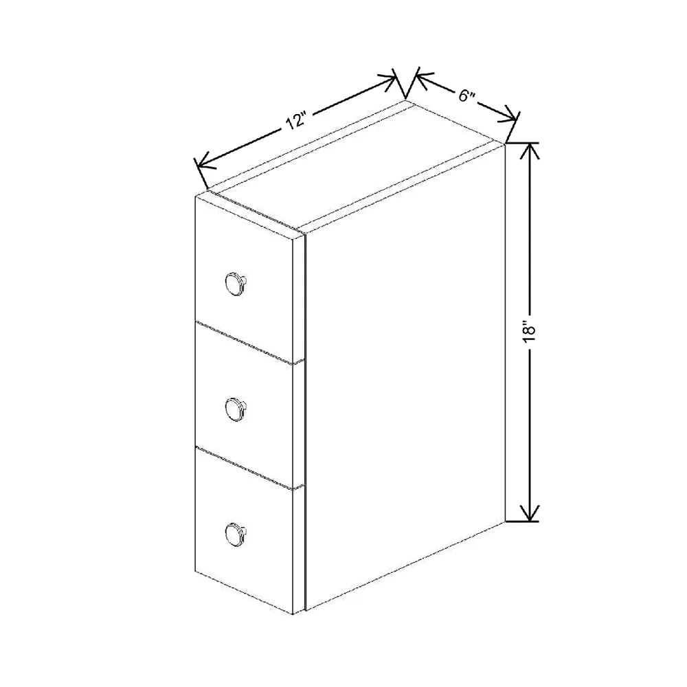 6" W X 18" H X 12" D Spice Drawer Cabinet {Vertical}
