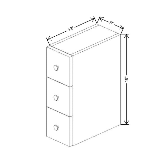6" W X 18" H X 12" D Spice Drawer Cabinet {Vertical}