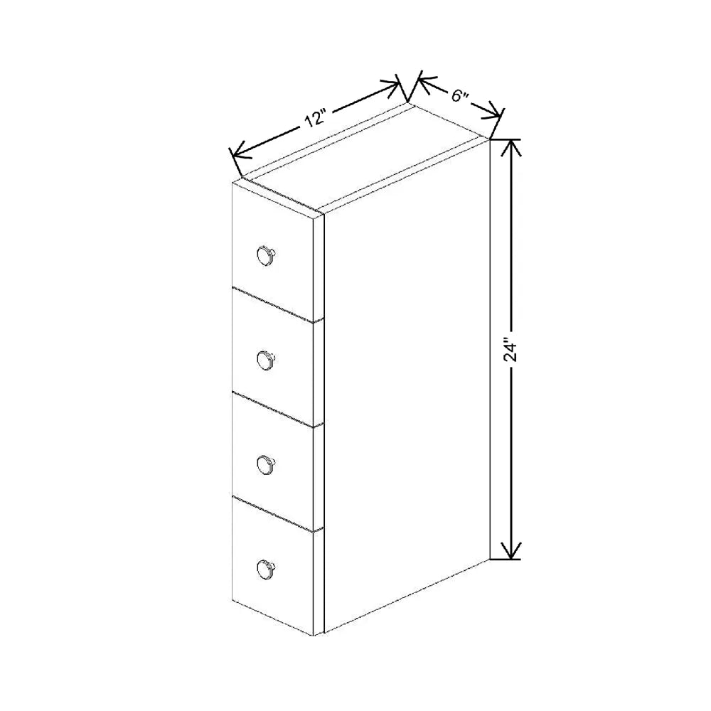 6" W X 24" H X 12" D Spice Drawer Cabinet {Vertical}