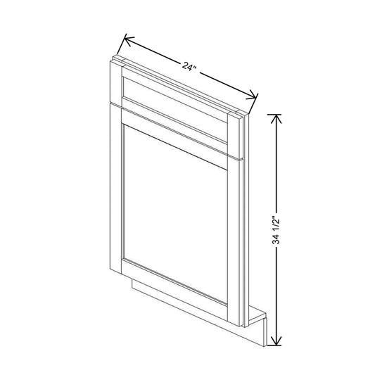 24" W Sink/Range Front