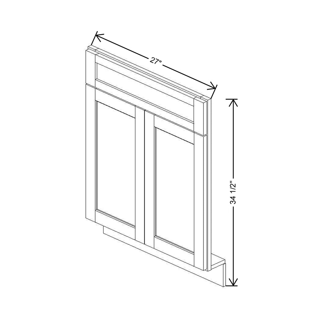 27" W Sink/Range Front