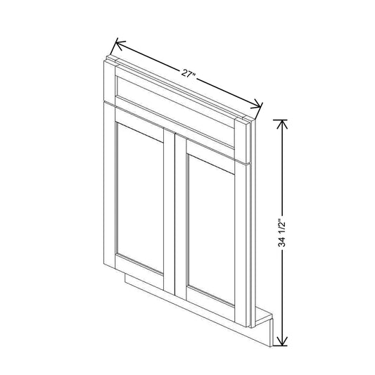 27" W Sink/Range Front