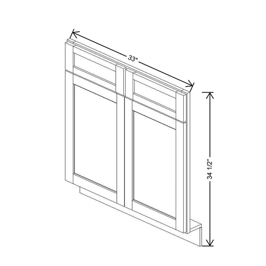 33" W Sink/Range Front