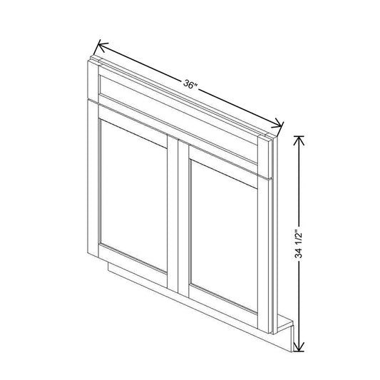 36" W Sink/Range Front