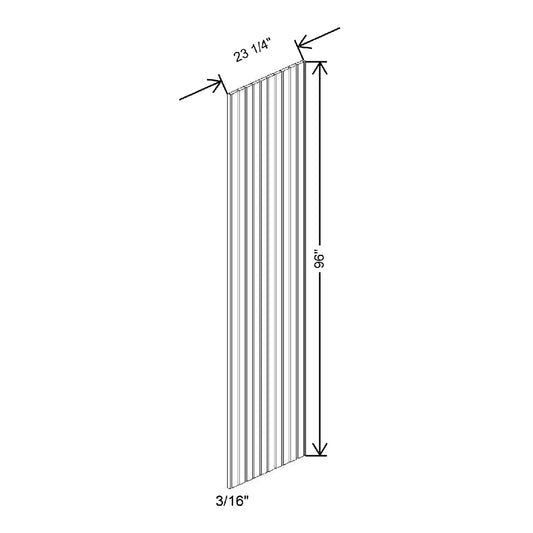 3/16" W X 96" H X 23 1/4" D Grooved Tall End Panel