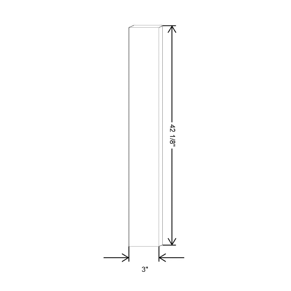 3" W X 42 1/8" H X 3/4" D Wall Filler Extension