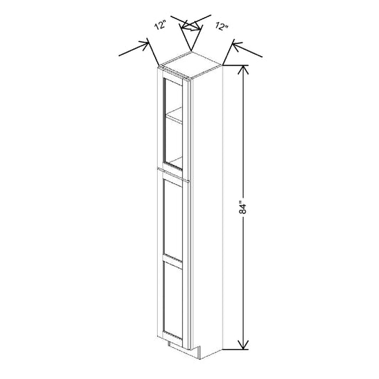 12" W X 84" H X 12" D Specialty Door Utility Cabinet With Shelves Clear Glass