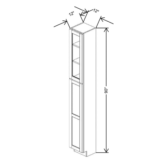 12" W X 90" H X 12" D Specialty Door Utility Cabinet With Shelves