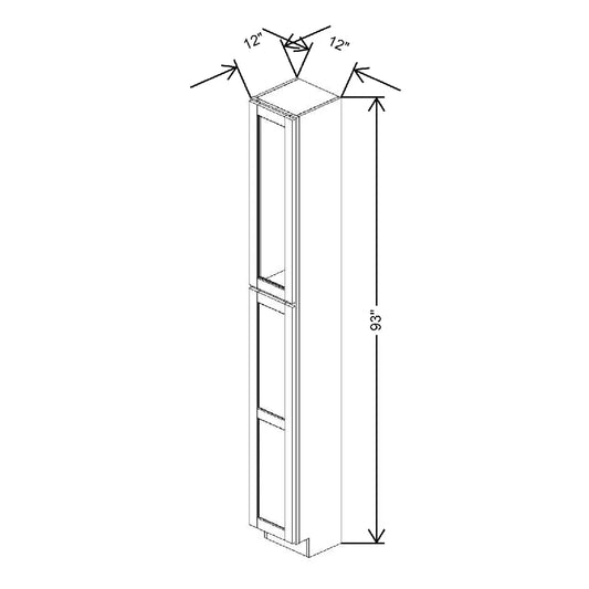12" W X 93" H X 12" D Specialty Door Utility Cabinet Clear Glass