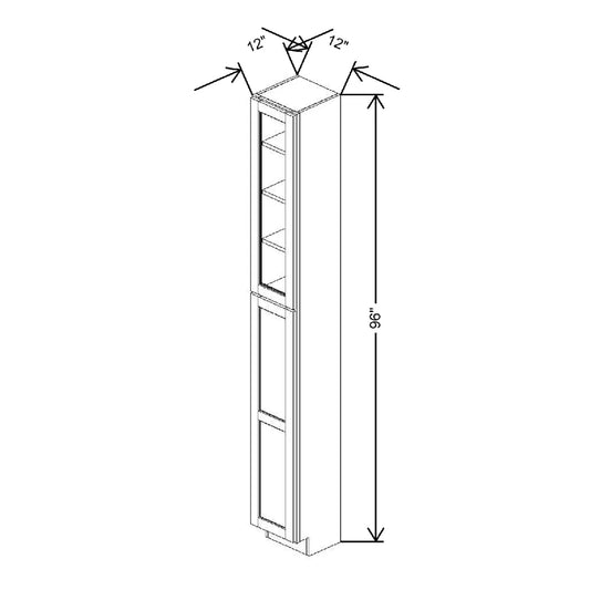12" W X 96" H X 12" D Specialty Door Utility Cabinet With Shelves Clear Glass