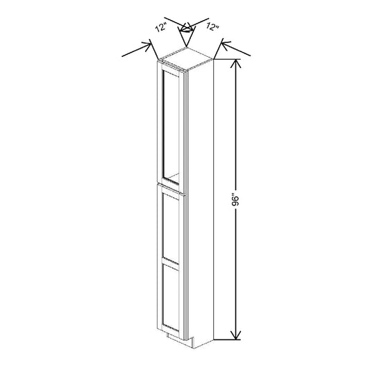 12" W X 96" H X 12" D Specialty Door Utility Cabinet Open Frame Door