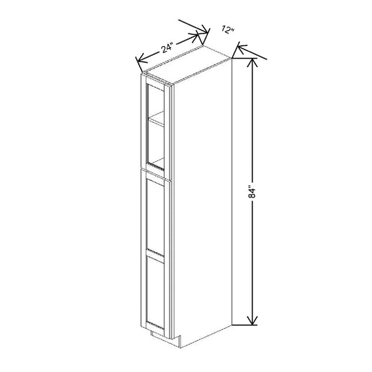12" W X 84" H X 24" D Specialty Door Utility Cabinet With Shelves Clear Glass