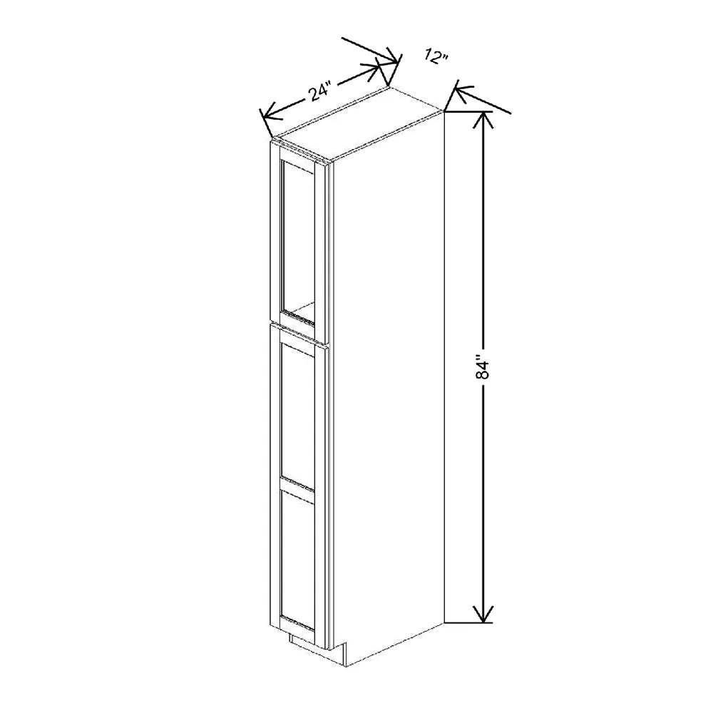 12" W X 84" H X 24" D Specialty Door Utility Cabinet Clear Glass