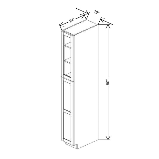12" W X 90" H X 24" D Specialty Door Utility Cabinet With Shelves Clear Glass