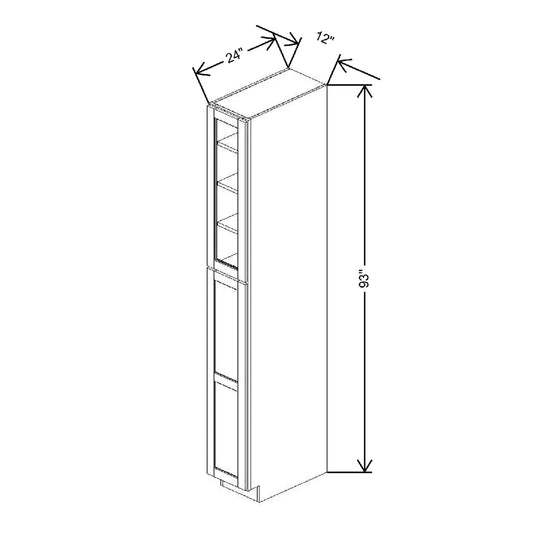 12" W X 93" H X 24" D Specialty Door Utility Cabinet With Shelves Open Frame Door