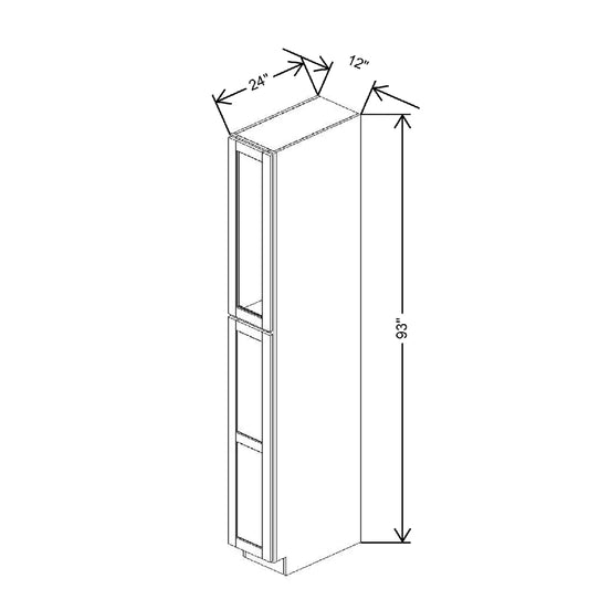 12" W X 93" H X 24" D Specialty Door Utility Cabinet Clear Glass