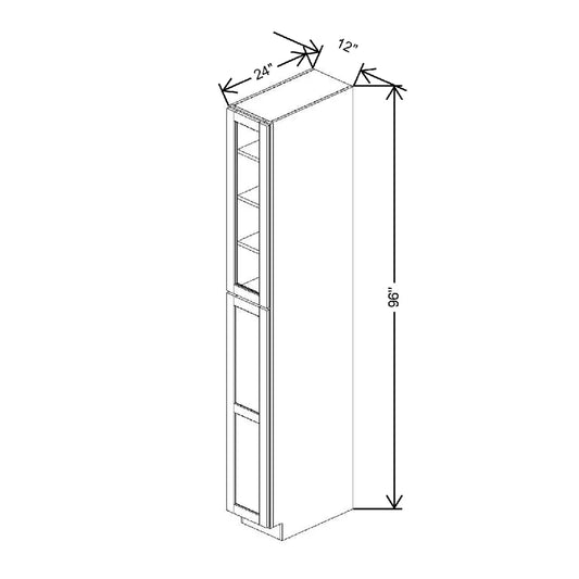 12" W X 96" H X 24" D Specialty Door Utility Cabinet With DROTCC Clear Glass