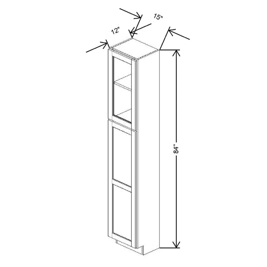 15" W X 84" H X 12" D Specialty Door Utility Cabinet With Shelves Open Frame Door