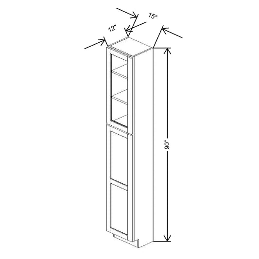 15" W X 90" H X 12" D Specialty Door Utility Cabinet With Shelves