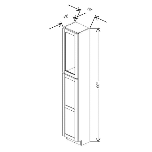 15" W X 90" H X 12" D Specialty Door Utility Cabinet Clear Glass