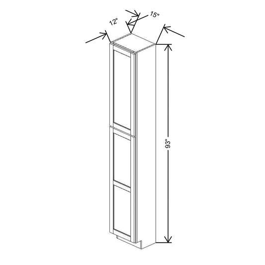 15" W X 93" H X 12" D Utility Cabinet With Shelves