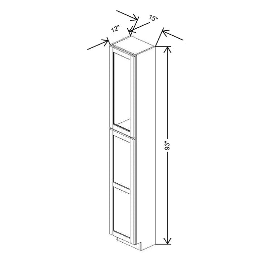 15" W X 93" H X 12" D Specialty Door Utility Cabinet Clear Glass