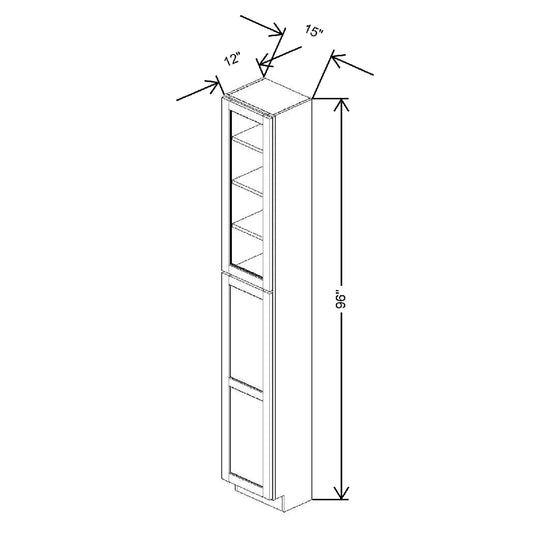 15" W X 96" H X 12" D Specialty Door Utility Cabinet With Shelves Open Frame Door