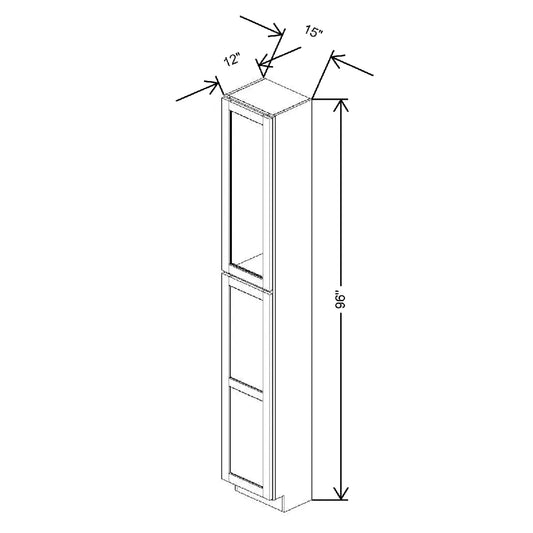 15" W X 96" H X 12" D Specialty Door Utility Cabinet Clear Glass