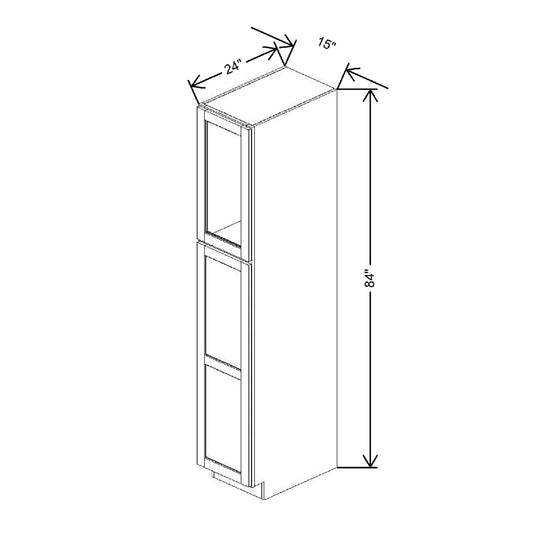 15" W X 84" H X 24" D Specialty Door Utility Cabinet Open Frame Door