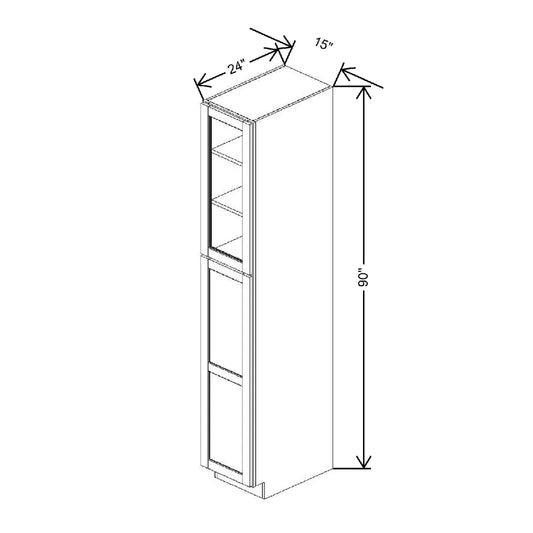 15" W X 90" H X 24" D Specialty Door Utility Cabinet With Shelves Open Frame Door