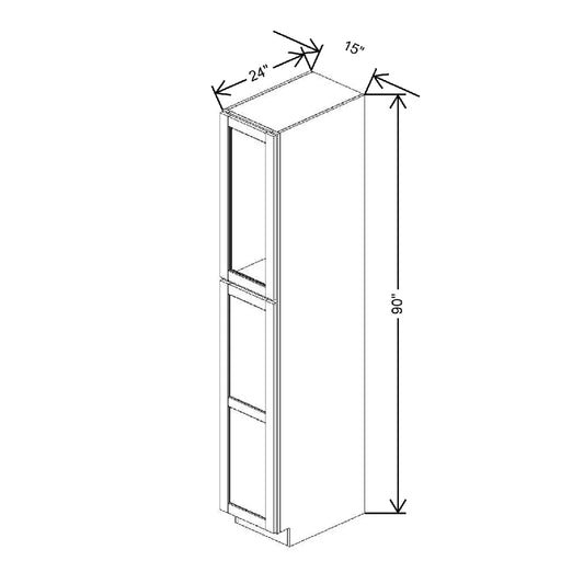 15" W X 90" H X 24" D Specialty Door Utility Cabinet Open Frame Door
