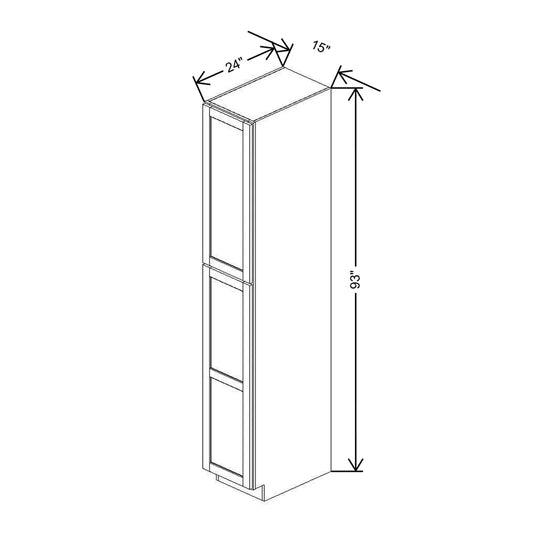 15" W X 93" H X 24" D Utility Cabinet With Shelves