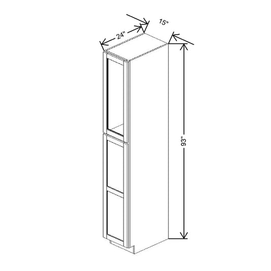15" W X 93" H X 24" D Specialty Door Utility Cabinet Clear Glass