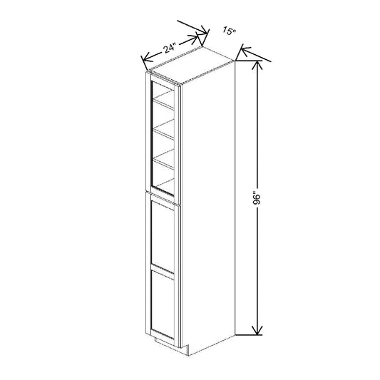 15" W X 96" H X 24" D Specialty Door Utility Cabinet With Shelves Open Frame Door