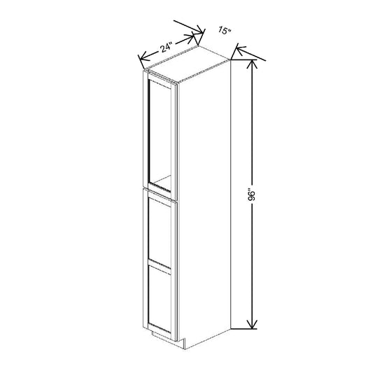 15" W X 96" H X 24" D Specialty Door Utility Cabinet Clear Glass