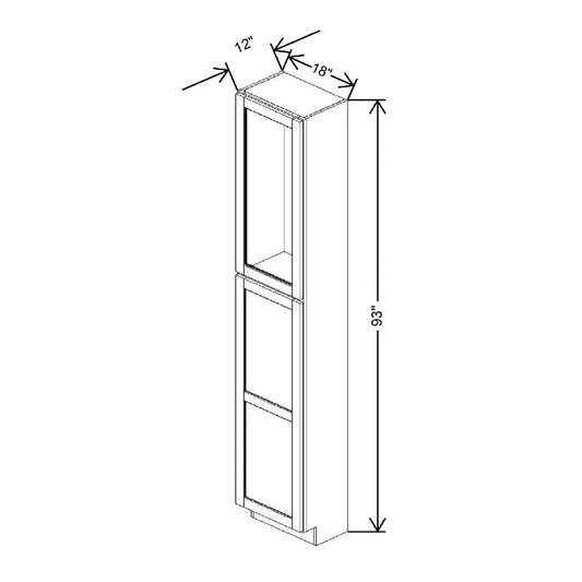 18" W X 93" H X 18" D Specialty Door Utility Cabinet Clear Glass