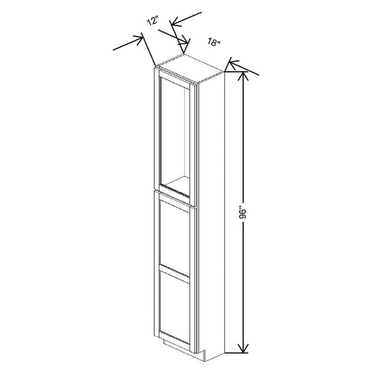 18" W X 96" H X 18" D Specialty Door Utility Cabinet Clear Glass