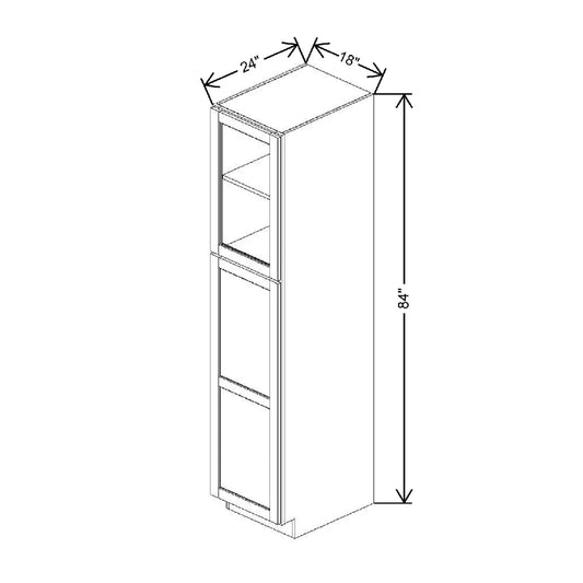 18" W X 84" H X 24" D Specialty Door Utility Cabinet With DROTCC Open Frame Door