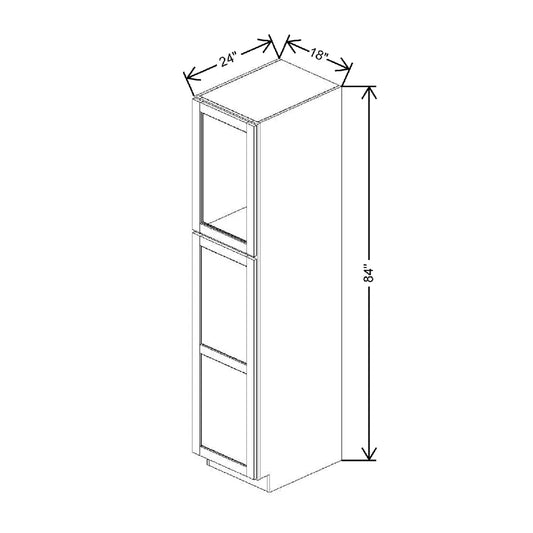 18" W X 84" H X 24" D Specialty Door Utility Cabinet Clear Glass